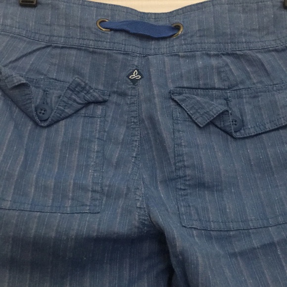 prAna Long Pants Sz 4 Four Pockets Blue Draw String Cotton New - Picture 7 of 8